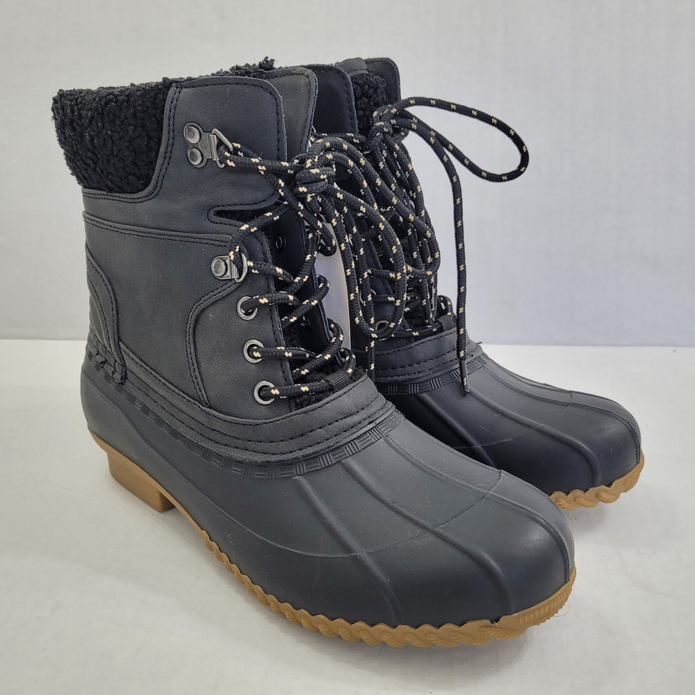 NWOT Tommy Hilfiger Rainah Duck Booties- Black- Size 8 M (Medium) - - Picture 2 of 9
